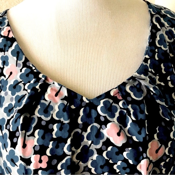 Boden Floral Top Comfort Silk Viscose Blues Size 8 - Picture 2 of 9